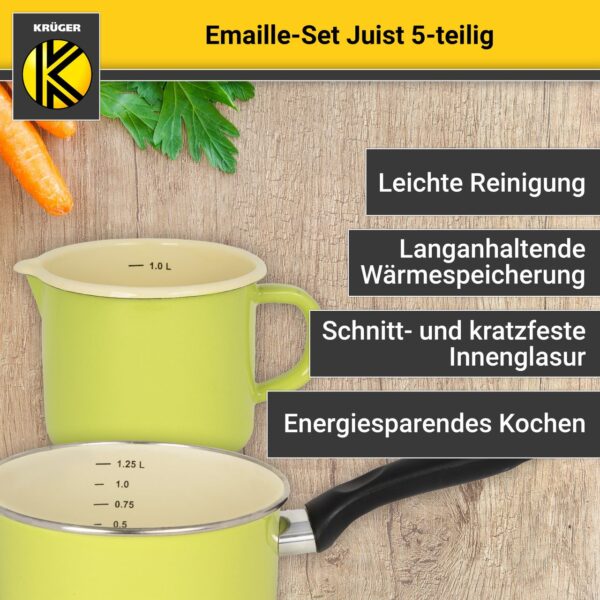 Karl Krüger Emailliertes Topf-Set JUIST, 5tlg.