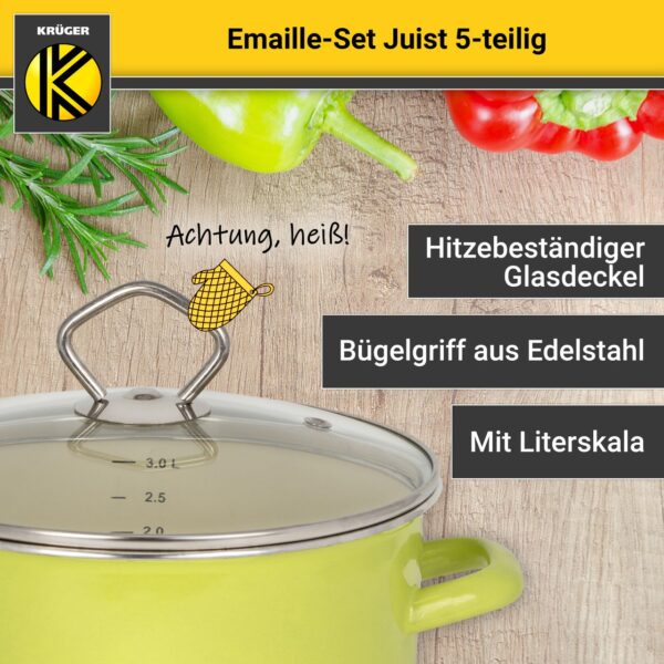 Karl Krüger Emailliertes Topf-Set JUIST, 5tlg.