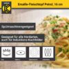 Karl Krüger Emaillierter Fleischtopf Petrol mit Glasdeckel, 16 cm