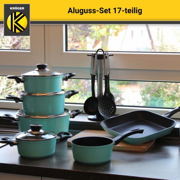 Karl Krüger Aluguss Kochtopf Set 17 tlg., mint