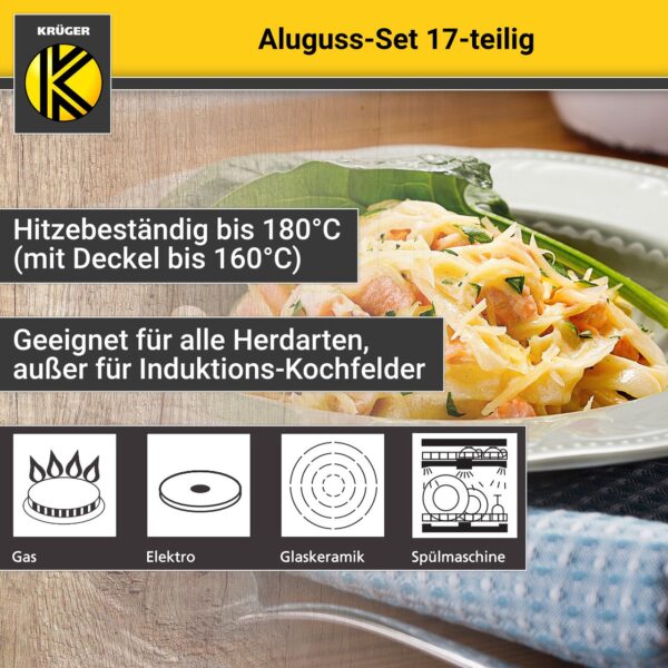 Karl Krüger Aluguss Kochtopf Set 17 tlg., mint