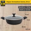 Karl Krüger Aluguss Servierpfanne Gamma rund mit Glasdeckel, 28 cm