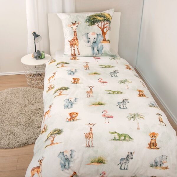 Herding Safari Flanell – Bettwäsche Größe 80x80 + 135x200 cm