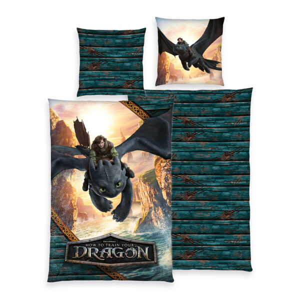 4006891994127-1 Herding Dragons Bettwäsche Größe 80x80 + 135x200 cm