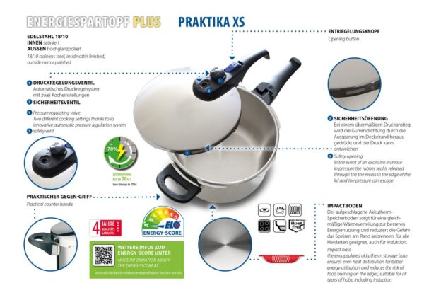 Elo Schnellkochtopf 2,7L/18cm "Praktika Plus XS"