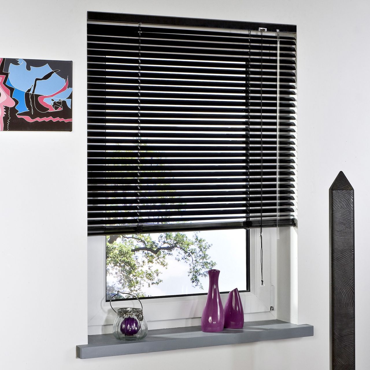 BELLA CASA Aluminium-Jalousie, schwarz, 220 x 60 cm