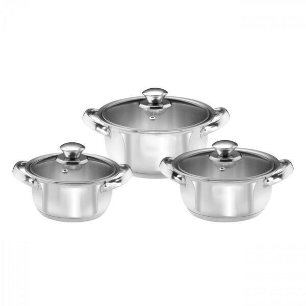 King Kochtopfset Trio 3 teilig mit Deckel / Edelstahl