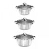 King Kochtopfset Trio 3 teilig mit Deckel / Edelstahl