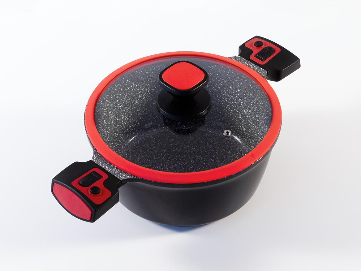 King Click-Grip Kochtopf Aluguss mit Keramikbeschichtung Ø28cm