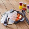 STONELINE® FUTURE Eckpfanne mit Siebglasdeckel, 2Thermogriffschützern