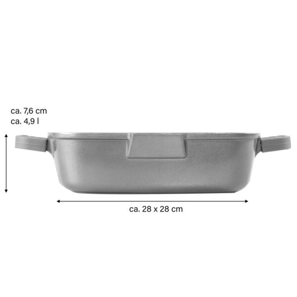 STONELINE® FUTURE Eckpfanne mit Siebglasdeckel, 2Thermogriffschützern