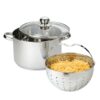 STONELINE® BEYOND® Edelstahl Kochtopf 24 cm, mit Glasdeckel und herausnehmbarem Siebeinsatz