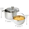 STONELINE® BEYOND® Edelstahl Kochtopf 24 cm, mit Glasdeckel und herausnehmbarem Siebeinsatz