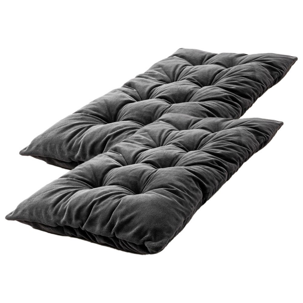 BELLA CASA Chillkissen 2er Pack, ca. 70 x 120 cm, Anthrazit