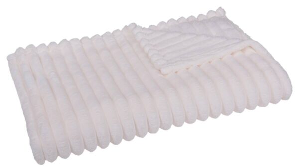 Wohndecke Luxus Flanell offwhite Polyester B/L: ca. 140x200 cm