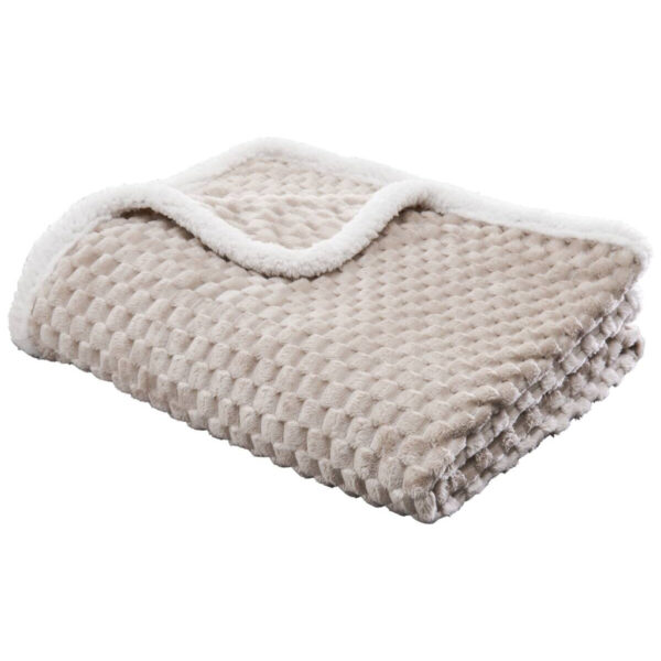 Tagesdecke Wabe Flanell beige Polyester B/L: ca. 200x230 cm