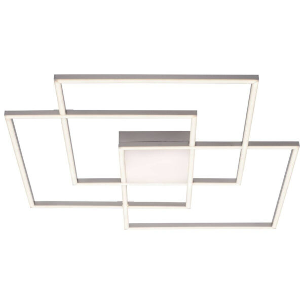 Just Light LED-Deckenleuchte AMIN 14713-55 stahlfarbig Edelstahl Kunststoff Aluminium B/H/T: ca. 75x6x75 cm 4 Brennstellen