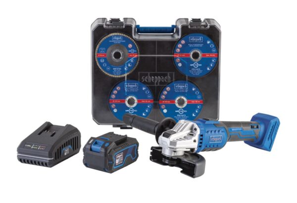 Scheppach Akku-Winkelschleifer Komplett-Set C-ATB15/1-X – SET L