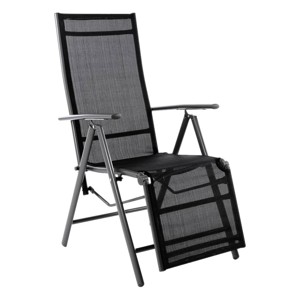 VCM Gartenstuhl schwarz Kunststoff B/H/L: ca. 60x155x55 cm