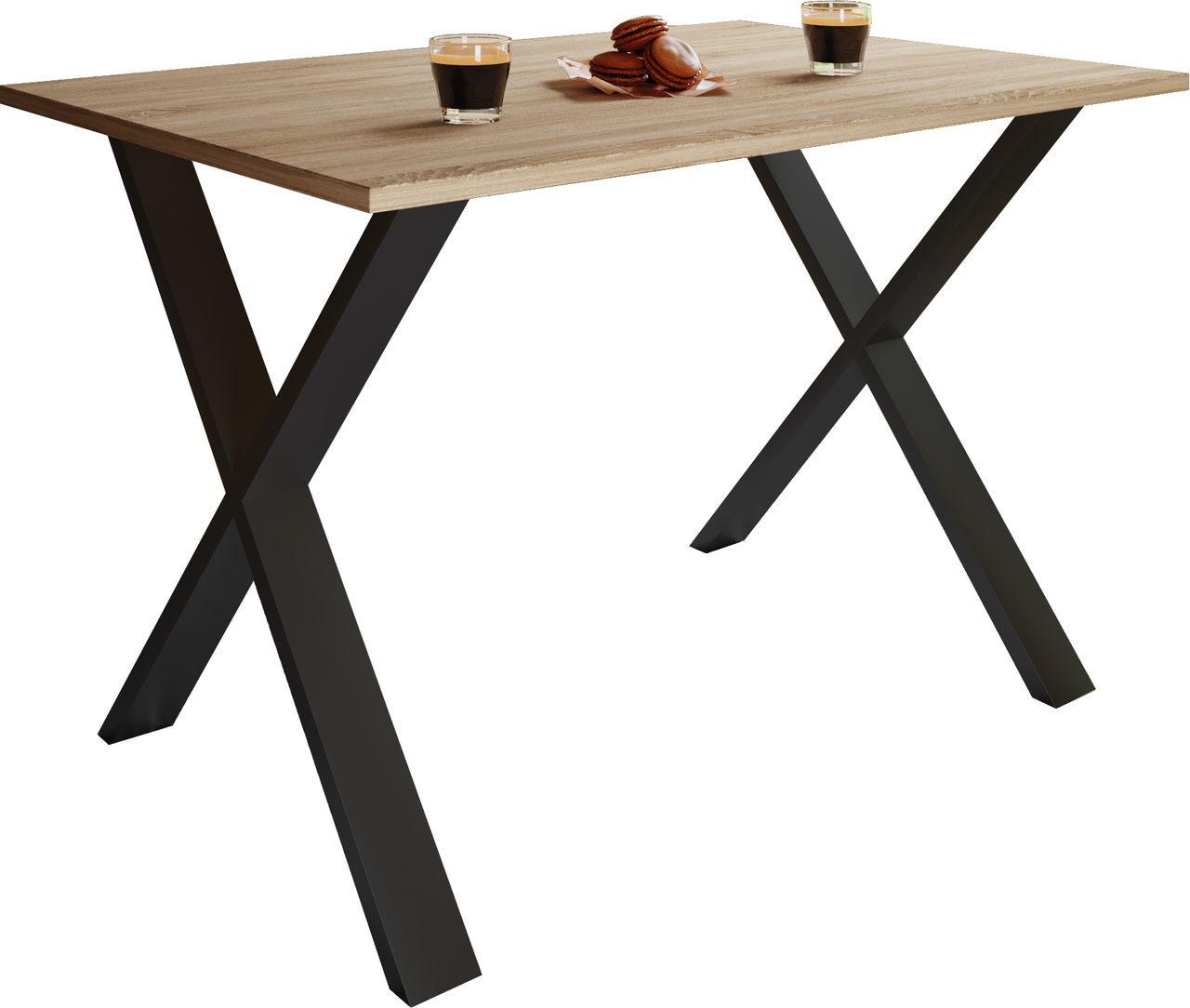 VCM Esstisch „Xona“ 110×50 X – Fußgestell Sonoma – Eiche/Schwarz