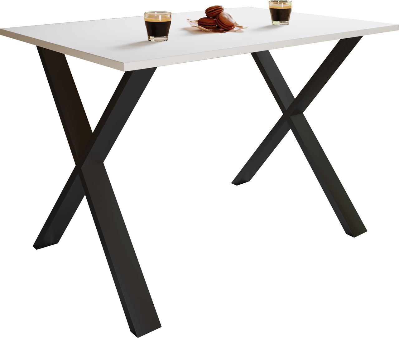 VCM Esstisch „Xona“ 140×50 X – Fußgestell Weiß/Schwarz