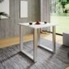 VCM Esstisch "Xona" 80x80 U – Fußgestell Weiß/Silber