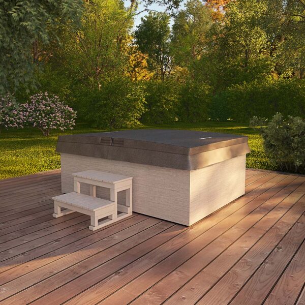 Home Deluxe Outdoor Whirlpool NIMBUS inkl. Treppe und Thermoabdeckung – 190 x 140 cm für 2 Personen