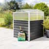 4059306004430-5 POWERTEC GARDEN Hochbeet aus Polycarbonat, ca. 100 x 100 x 125 cm – Anthrazit
