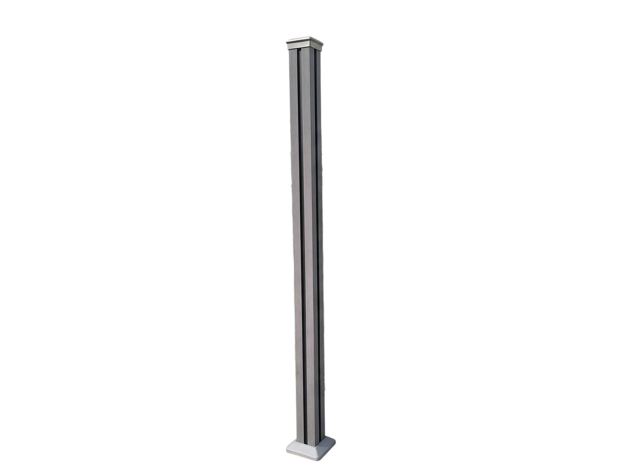 Hardin 1fachgut 1 Pfosten, ca. 190 cm für WPC – Sichtschutzzaun CORTADO – Grau