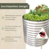 Lemodo Hochbeet Metall 160x80x78cm oval, silber, Pflanzbeet wetterfest, Gartenbeet