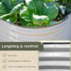 Lemodo Hochbeet Metall 160x80x78cm oval, silber, Pflanzbeet wetterfest, Gartenbeet
