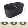 Lemodo Hochbeet Metall 160x80x78cm oval, anthrazit, Pflanzbeet wetterfest, Gartenbeet