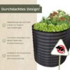 Lemodo Hochbeet Metall 160x80x78cm oval, anthrazit, Pflanzbeet wetterfest, Gartenbeet