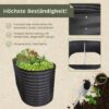Lemodo Hochbeet Metall 160x80x78cm oval, anthrazit, Pflanzbeet wetterfest, Gartenbeet
