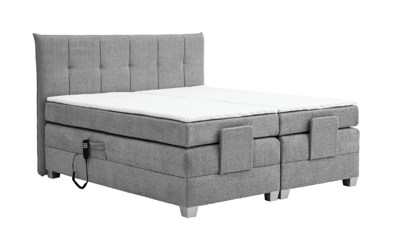 Interbed Boxspringbett BERN 180×200 cm mit Motor grau Coral 75
