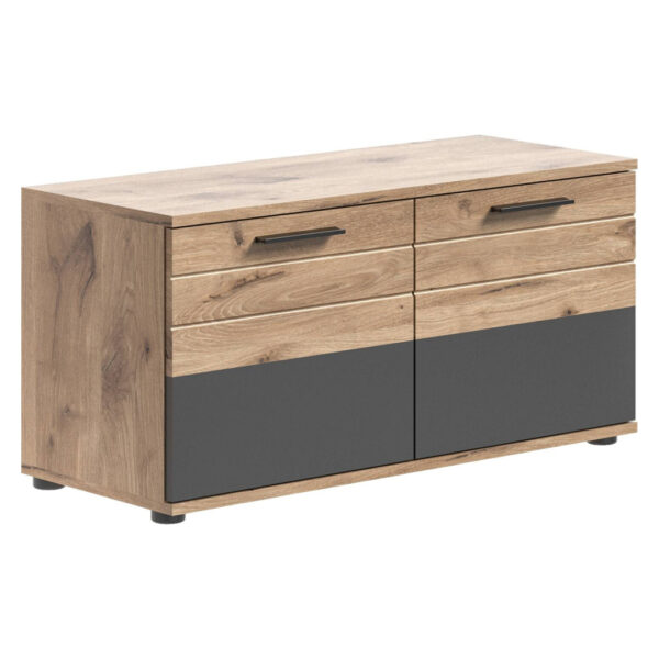 Sitzbank Mason Nox Oak Nachbildung dunkelgrau B/H/T: ca. 90x45x37 cm Sitzbank Mason Nox Oak Nachbildung dunkelgrau B/H/T: ca. 90x45x37 cm