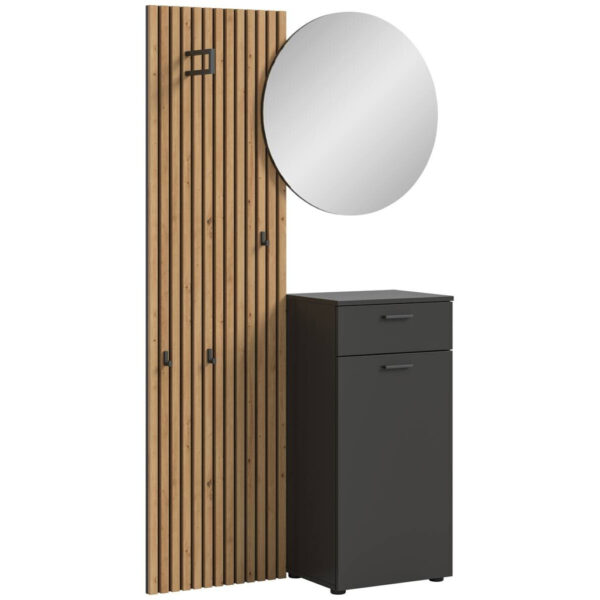 Garderobe Delton Basalt Eiche Artisan Nachbildung B/H/T: ca. 96x192x37 cm Garderobe Delton Basalt Eiche Artisan Nachbildung B/H/T: ca. 96x192x37 cm