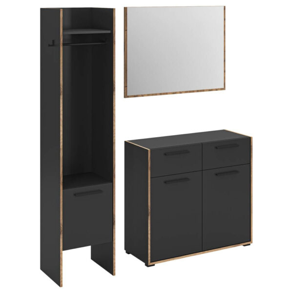 Garderobe Bueno Basalt Nox Oak Nachbildung B/H/T: ca. 152x189x37 cm Garderobe Bueno Basalt Nox Oak Nachbildung B/H/T: ca. 152x189x37 cm