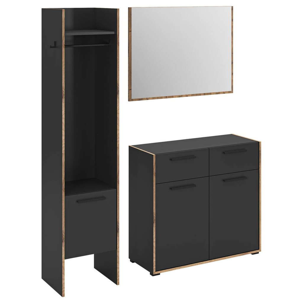 Garderobe Bueno Basalt Nox Oak Nachbildung B/H/T: ca. 152x189x37 cm