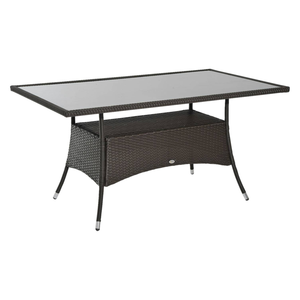 Outsunny Gartentisch schwarz Metall B/H/L: ca. 85x74x150 cm