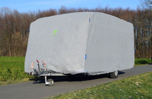 GreenYard Abdeckplane für Wohnwagen Größe M 550 x 250 x 220 cm