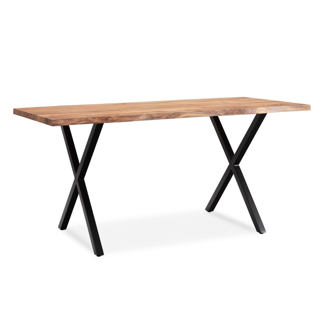 Wohnling Esszimmertisch 140 cm Akazie Massivholz Esstisch Küchentisch Baumkante