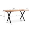 4251757721229-4 Wohnling Esszimmertisch 140 cm Akazie Massivholz Esstisch Küchentisch Baumkante