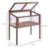 Outsunny Hochbeet aus Holz Frühbeet Gewächstisch Braun Tannenholz PC – Platte 90 x 50 x 93 cm