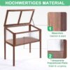 Outsunny Hochbeet aus Holz Frühbeet Gewächstisch Braun Tannenholz PC – Platte 90 x 50 x 93 cm