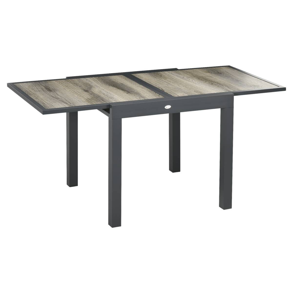 Outsunny Gartentisch beige Aluminium B/H/L: ca. 80x75x160 cm