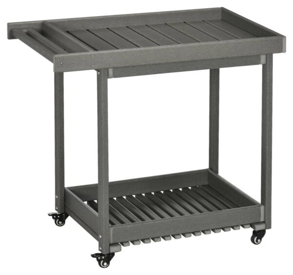Outsunny Servierwagen dunkelgrau Kunststoff B/H/L: ca. 50x80x87 cm