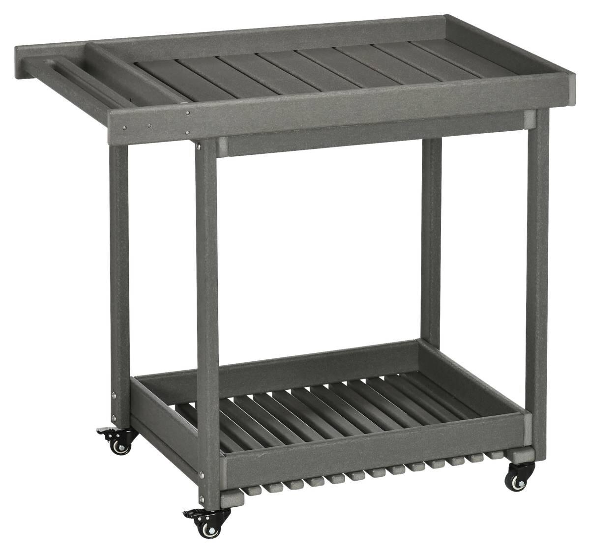 Outsunny Servierwagen dunkelgrau Kunststoff B/H/L: ca. 50x80x87 cm