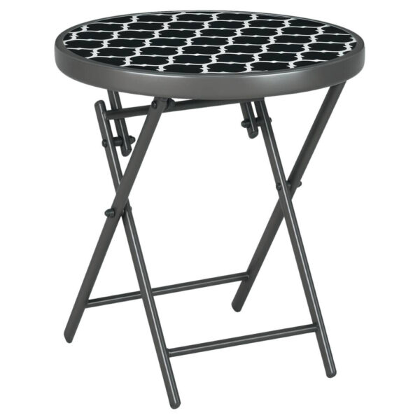 Outsunny Garten-Beistelltisch schwarz Metall B/H/L: ca. 45x50x45 cm