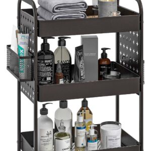 HOMCOM Küchenwagen schwarz Edelstahl B/H/L: ca. 30,5x53,5x75 cm